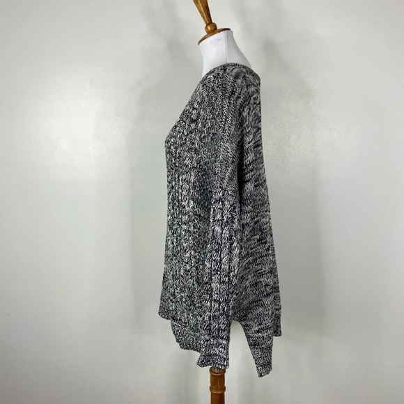 Express Oversized Chunky Knit Tunic Sweater Black White Sz. S - Picture 6 of 11